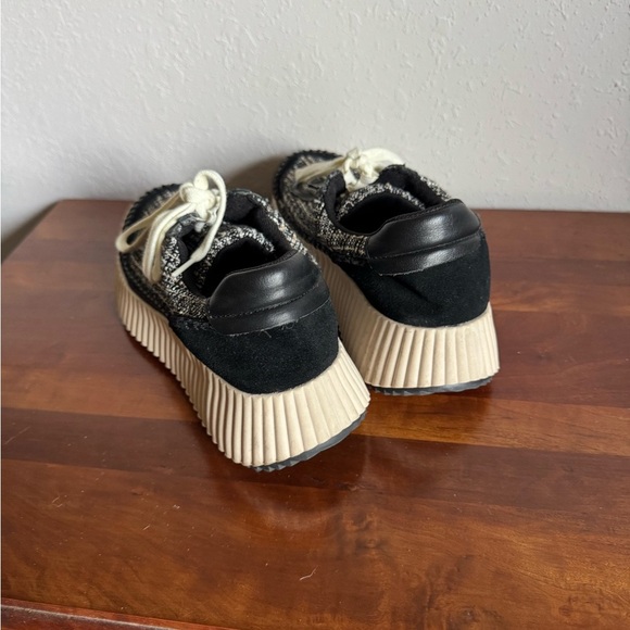 Dolce Vita Black Tweed Dolen Lace Up Fashion Sneaker Womens 7.5 Blokecore - Picture 4 of 9